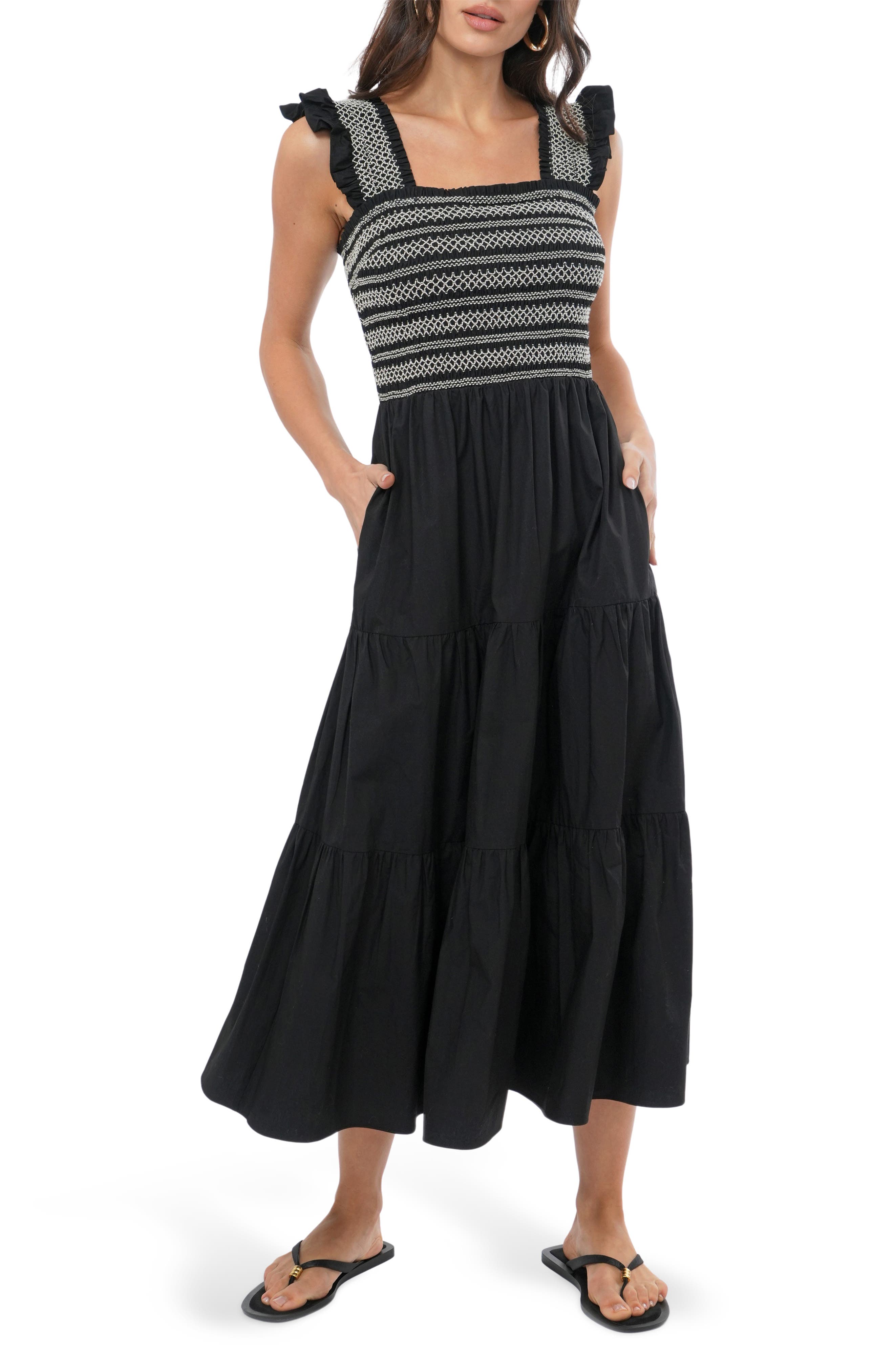Katie Smocked Midi Sundress