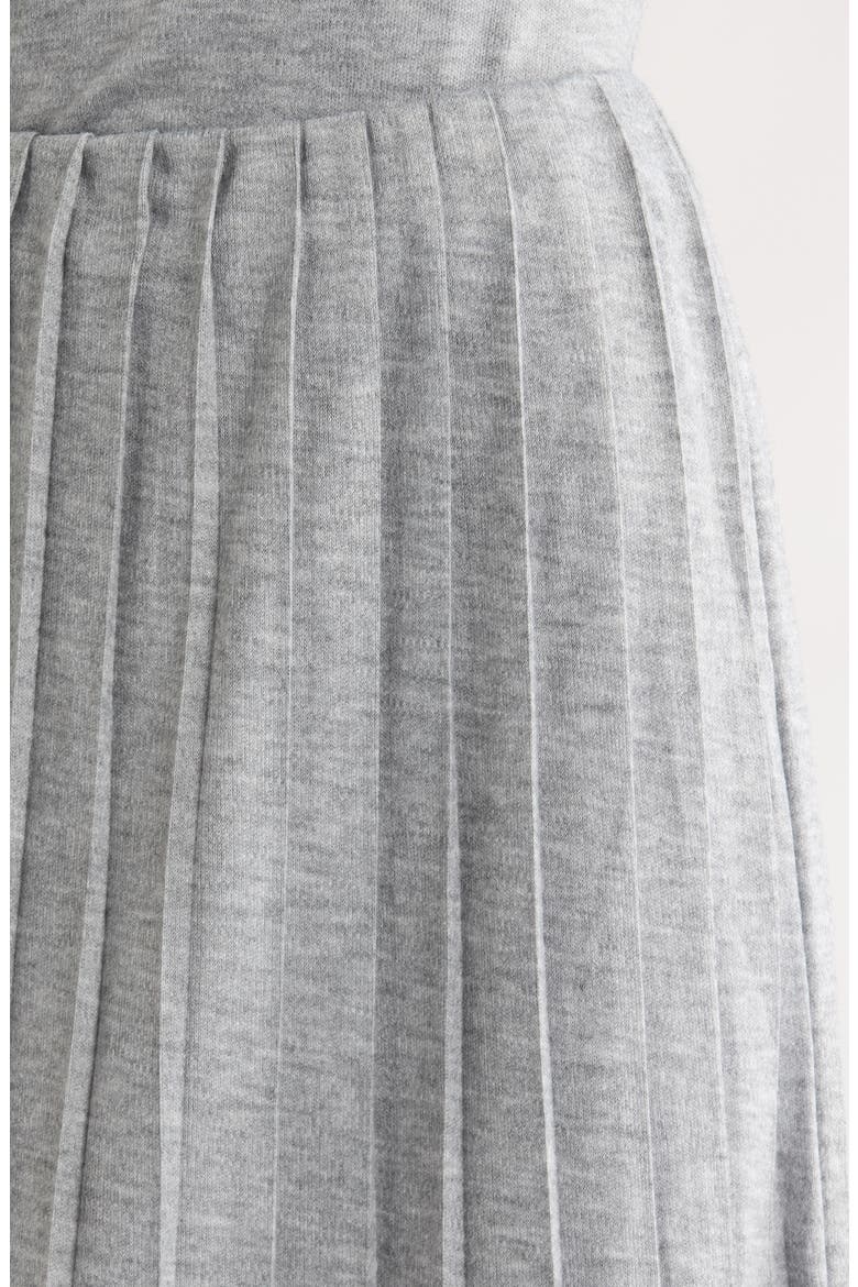 Pleated Midi Skirt, Alternate, color, SILVER HEATHER