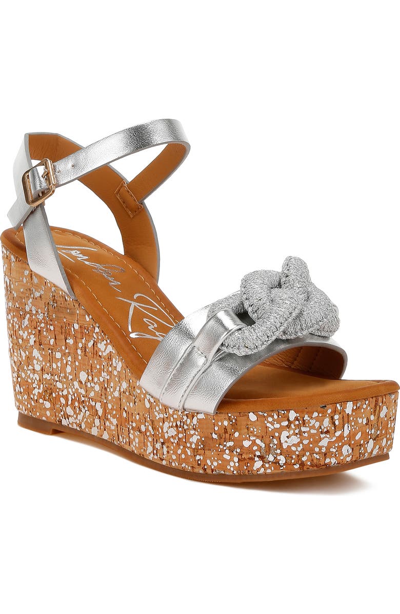 LONDON RAG Emelda Platform Wedge Sandal, Main, color, Silver