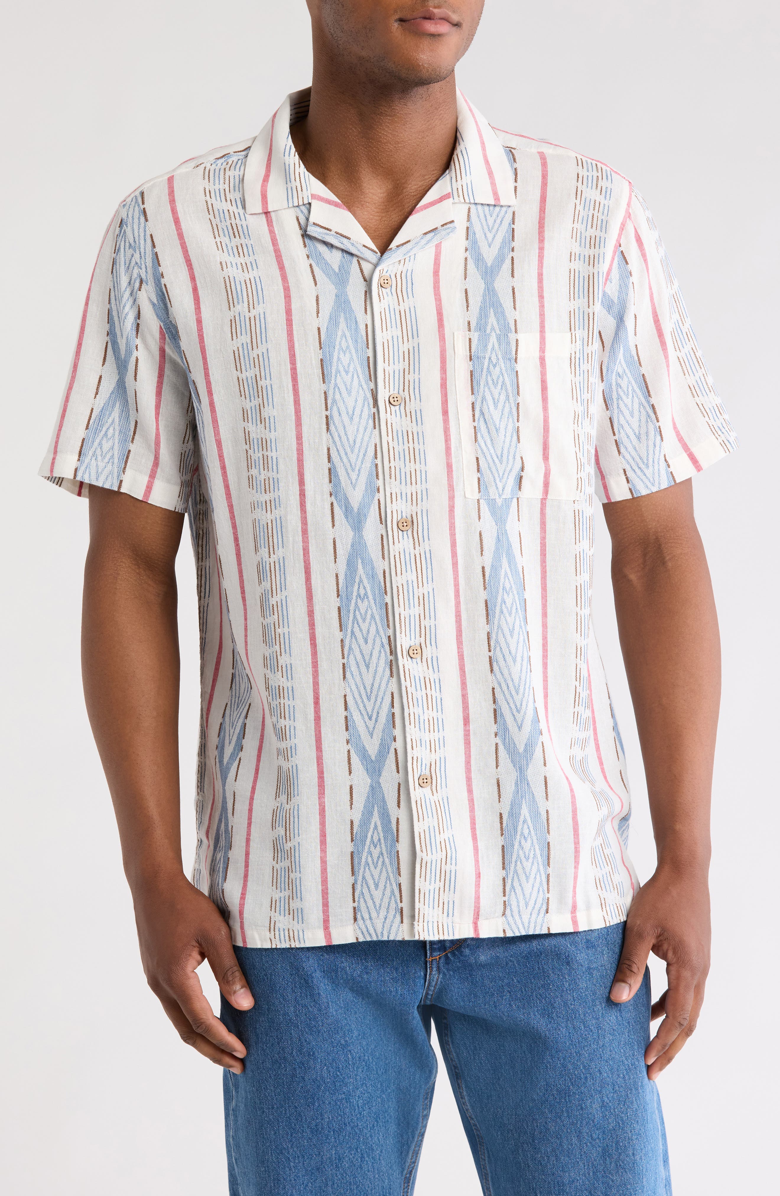 Civil Society Relaxed Fit Linen & Cotton Camp Shirt