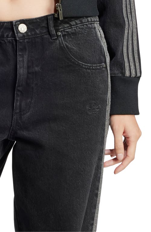 Adidas Originals Adicolor 3-stripes Denim Track Pants In Black