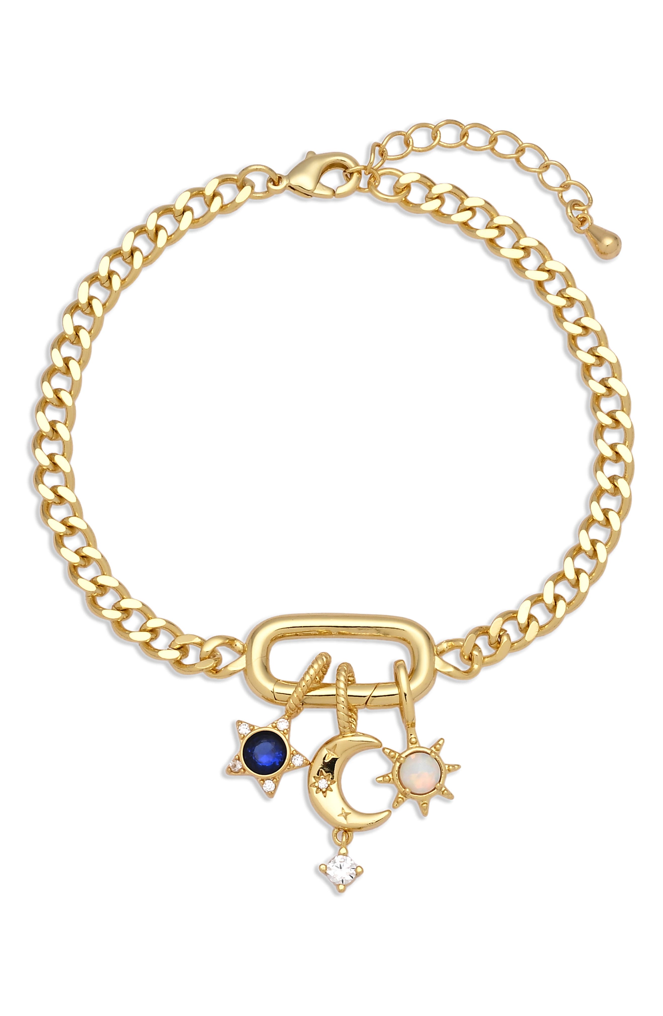 Luna Sol 18k Gold Plated Charm Bracelet