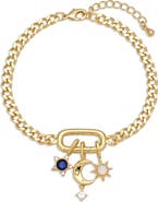 EYE CANDY LOS ANGELES Luna Sol 18k Gold Plated Charm Bracelet