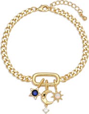 EYE CANDY LOS ANGELES Luna Sol 18k Gold Plated Charm Bracelet