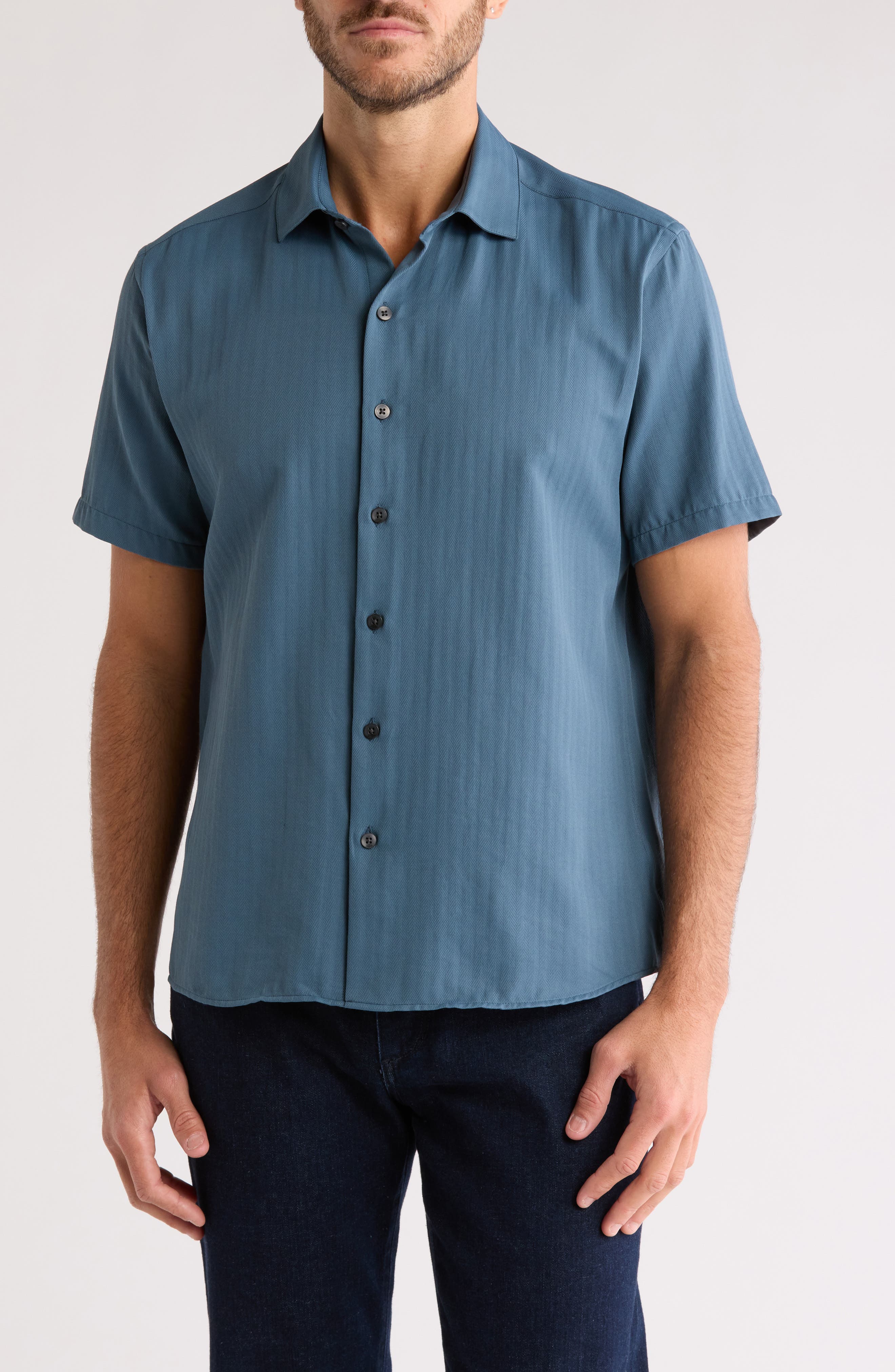 WESTZEROONE Baylor Cotton Short Sleeve Button-Up Shirt