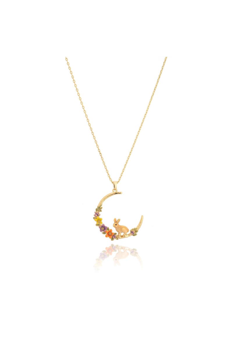 Flower Rabbit Hoop Necklace, Main, color, Flower Rabbit