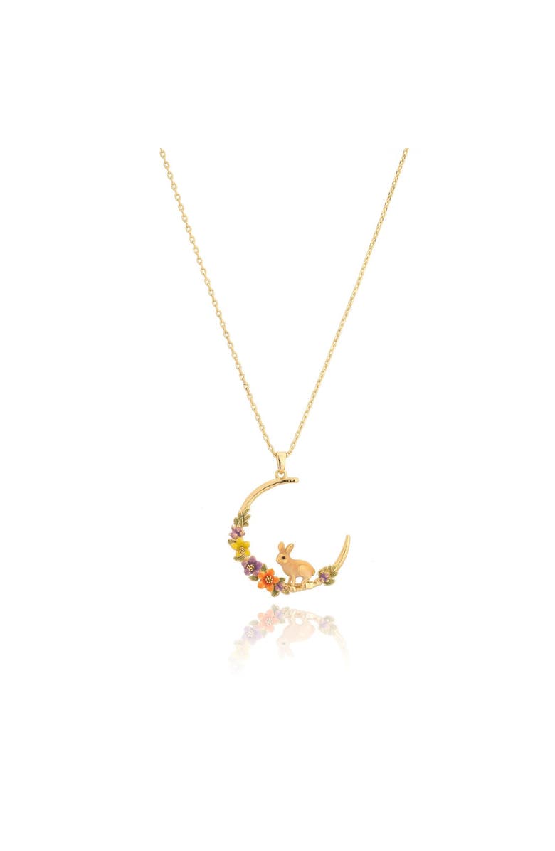 Bill Skinner Studio Flower Rabbit Hoop Necklace, Main, color, Flower Rabbit
