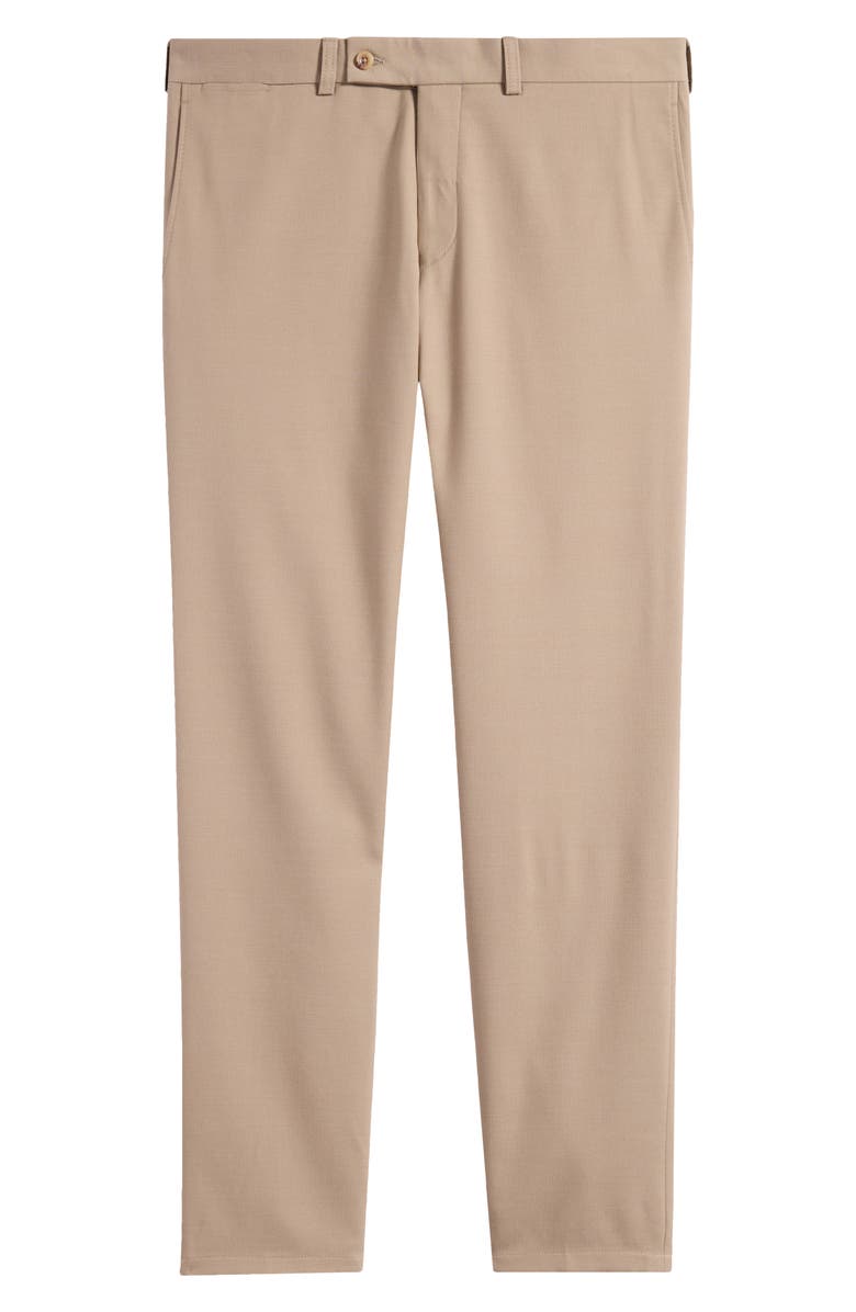 Jack Victor Palmer Flat Front Stretch Cotton & Wool Pants, Main, color, 