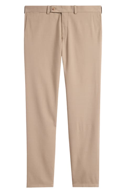 Palmer Flat Front Stretch Cotton & Wool Pants