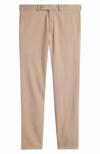 Jack Victor Palmer Flat Front Stretch Cotton & Wool Pants