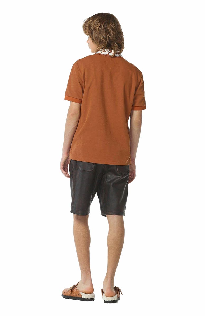 MCM Laurel Piqué Polo, Alternate, color, Cognac