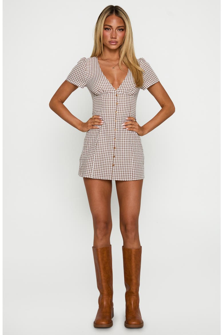 Loveliness Check Playsuit, Alternate, color, BROWN CHECK