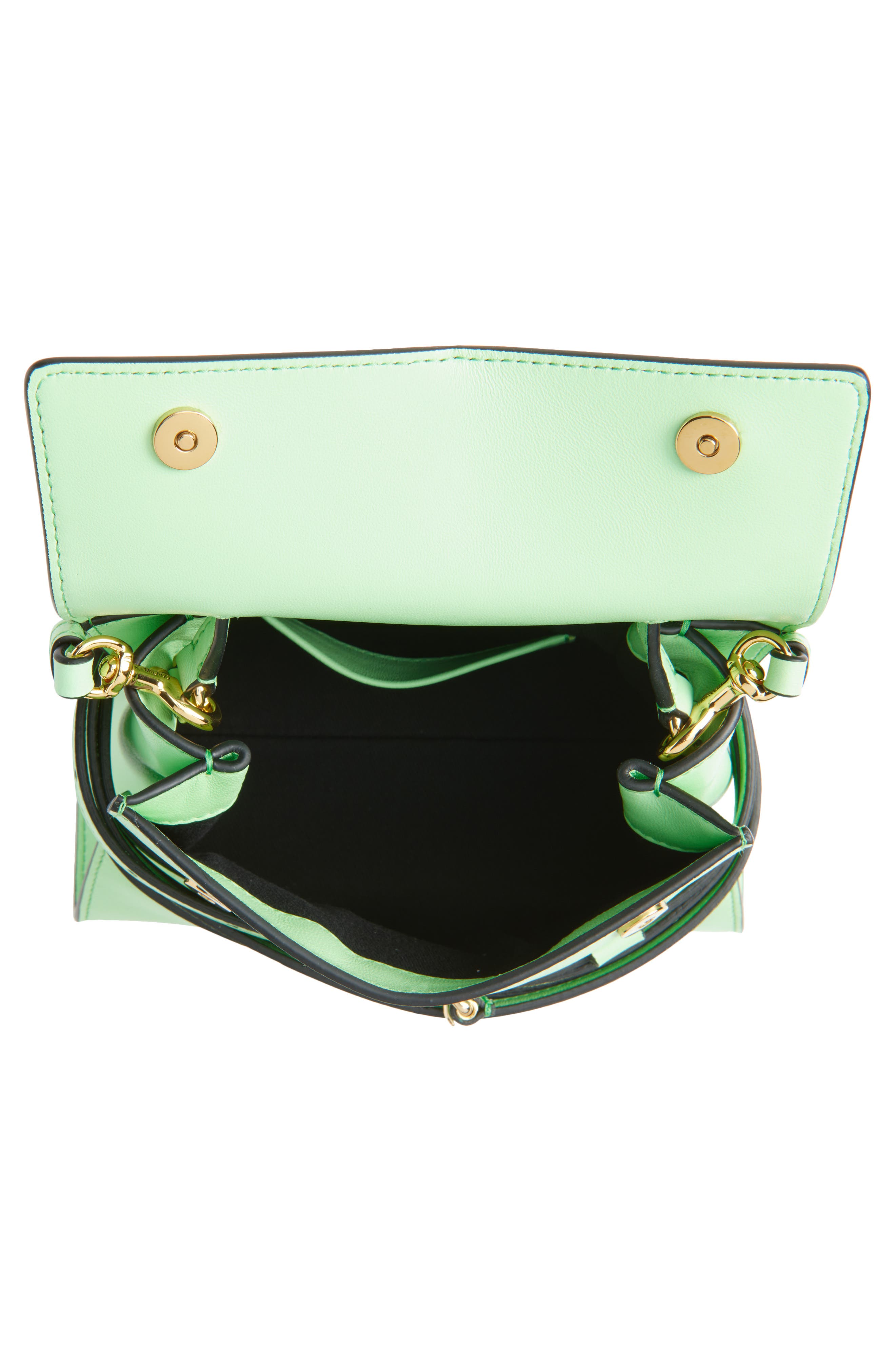 Moschino Small Tie Me Leather Top Handle Bag, Alternate, color, 822 Pistachio