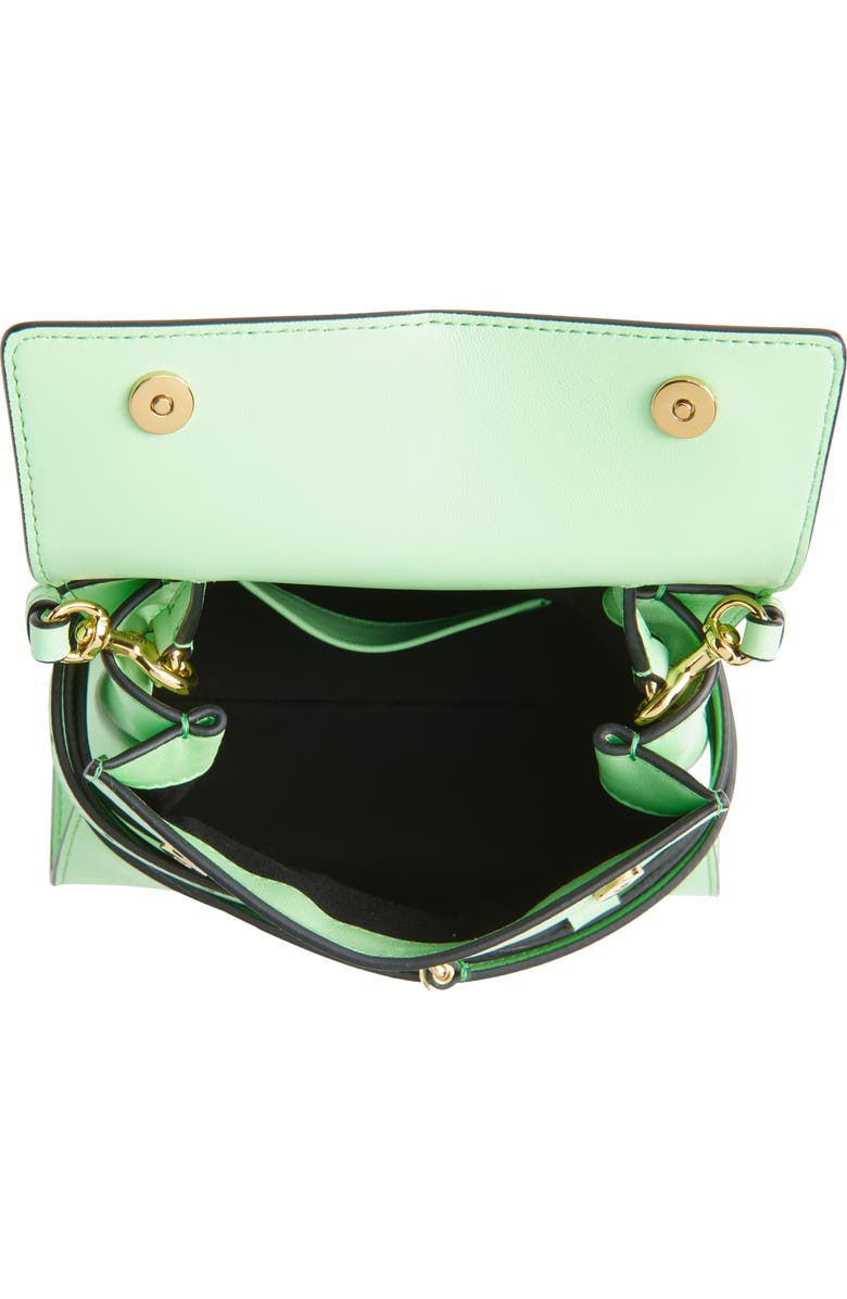 Moschino Small Tie Me Leather Top Handle Bag, Alternate, color, 822 Pistachio