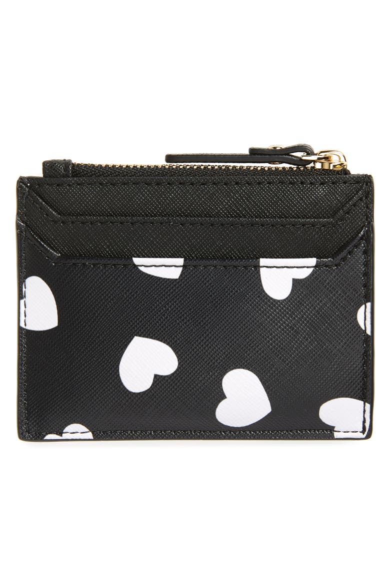 cameron street hearts card case, Alternate, color, BLACK/ CREAM