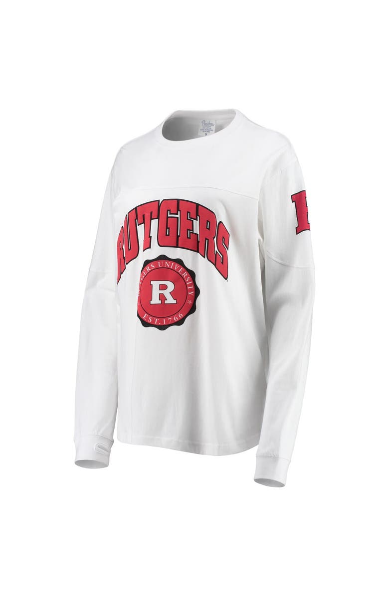 PRESSBOX Women's Pressbox White Rutgers Scarlet Knights Edith Long Sleeve T-Shirt, Alternate, color, 