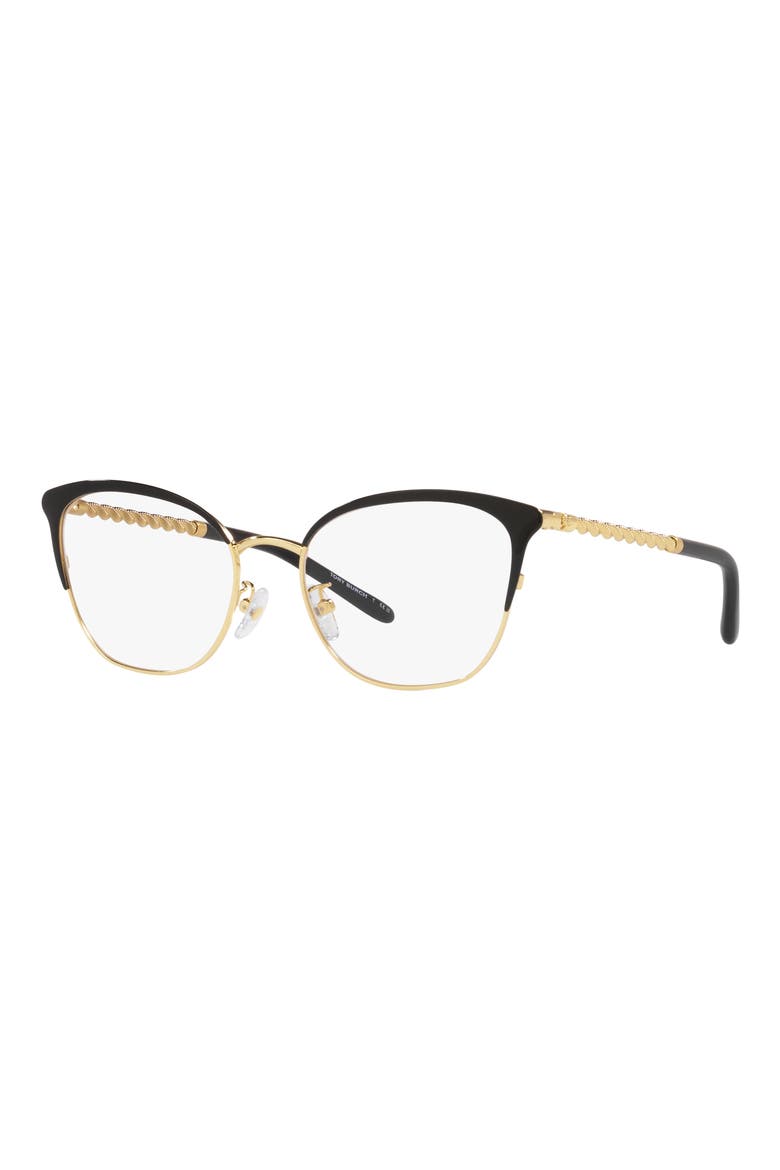 53mm Square Optical Glasses, Alternate, color, SHINY GOLD