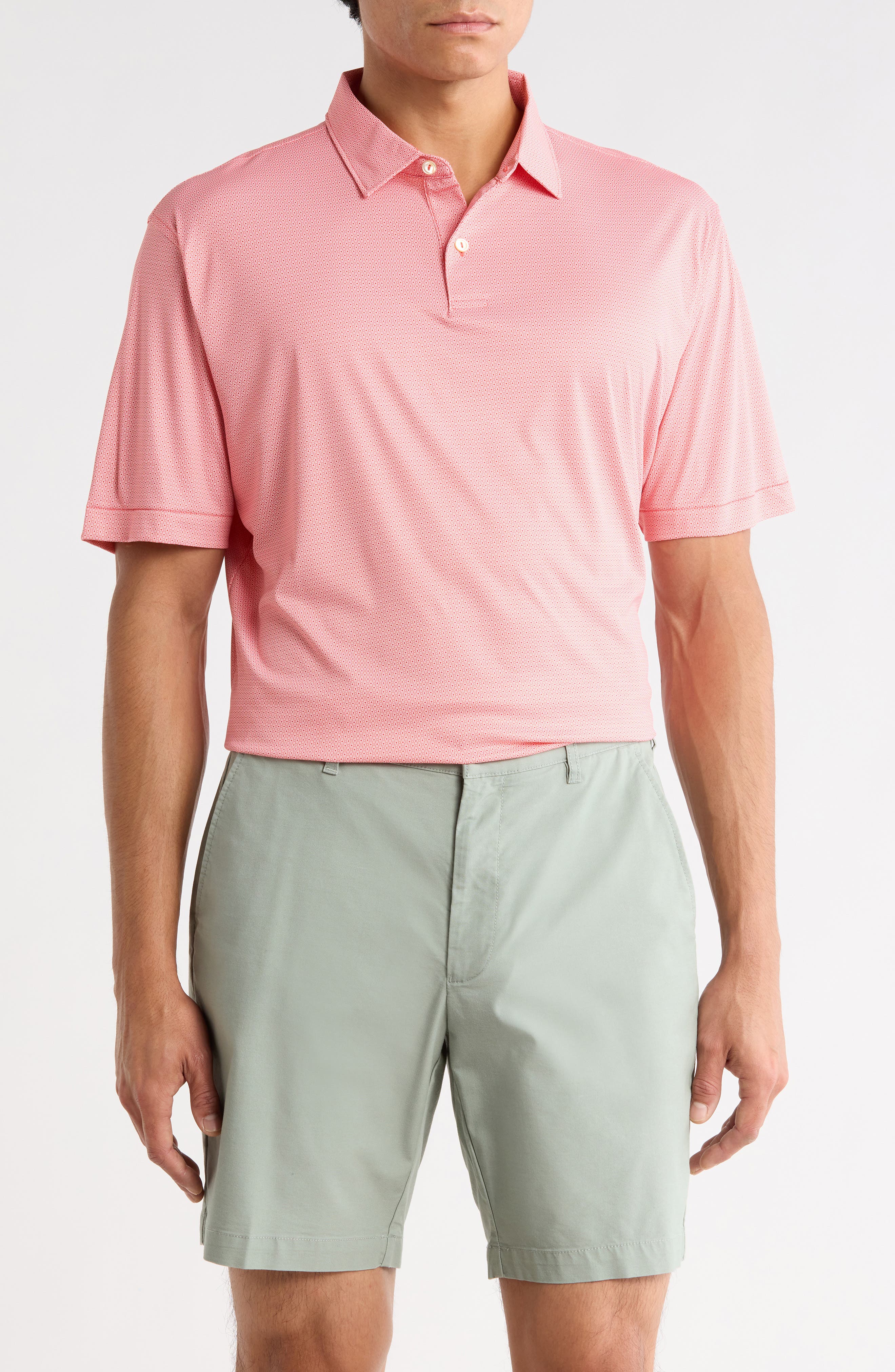 Peter Millar Featherweight Geo Link Print Performance Knit Polo