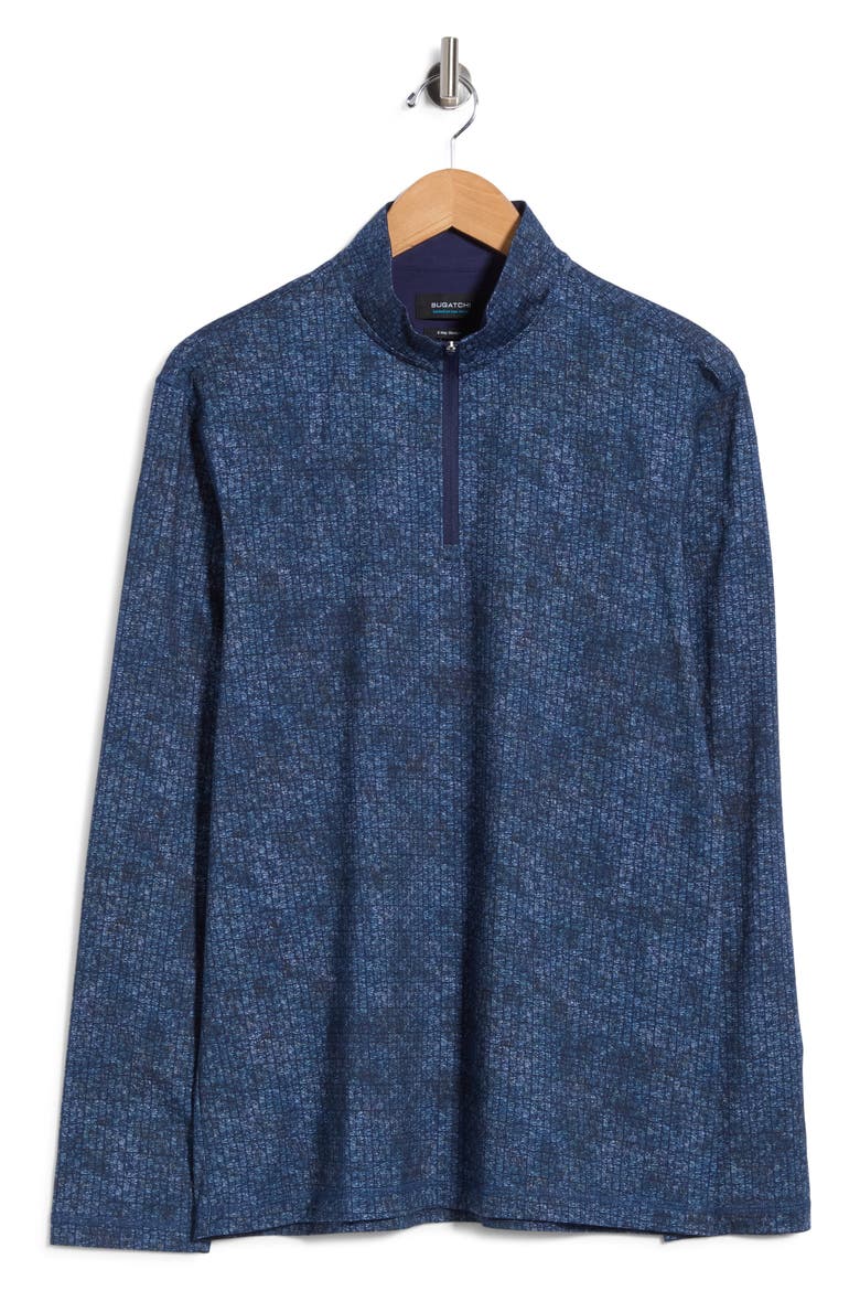 Stretch Cotton Quarter Zip Pullover, Main, color, PEACOCK