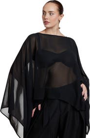 ELOQUII Sheer Dramatic Chiffon Cape