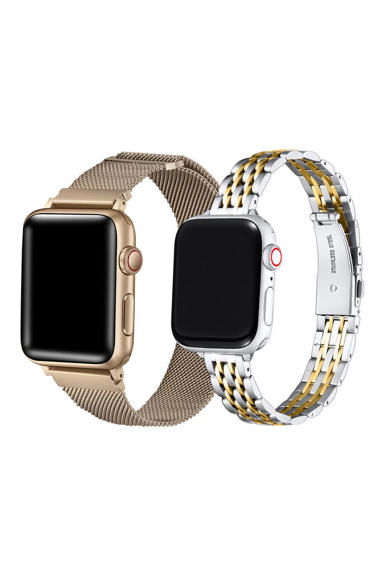 Assorted 2-Pack 42mm Apple Watch® Watchbands, Alternate, color, GOLD / NEW GOLD