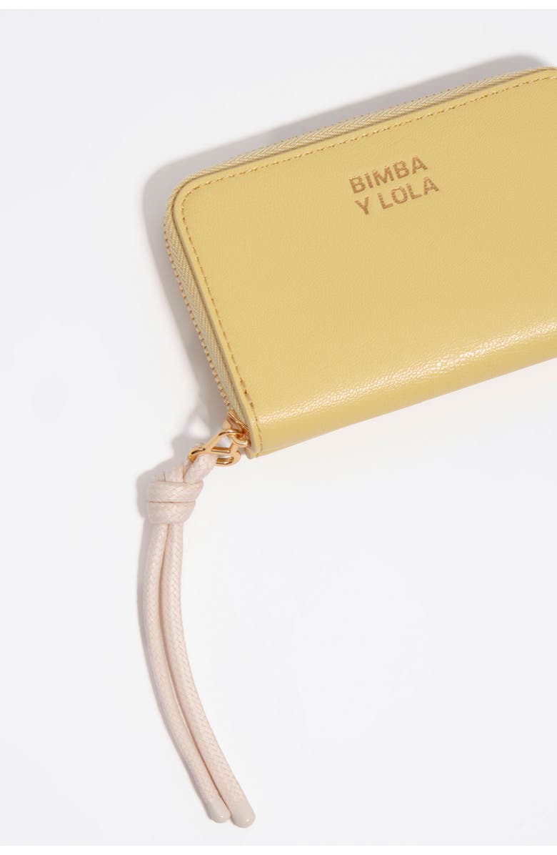 Bimba y Lola Leather Card Holder Coin Purse SS26, Alternate, color, Banana