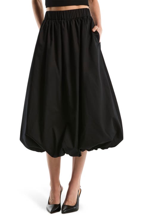 Bubble Hem Midi Skirt