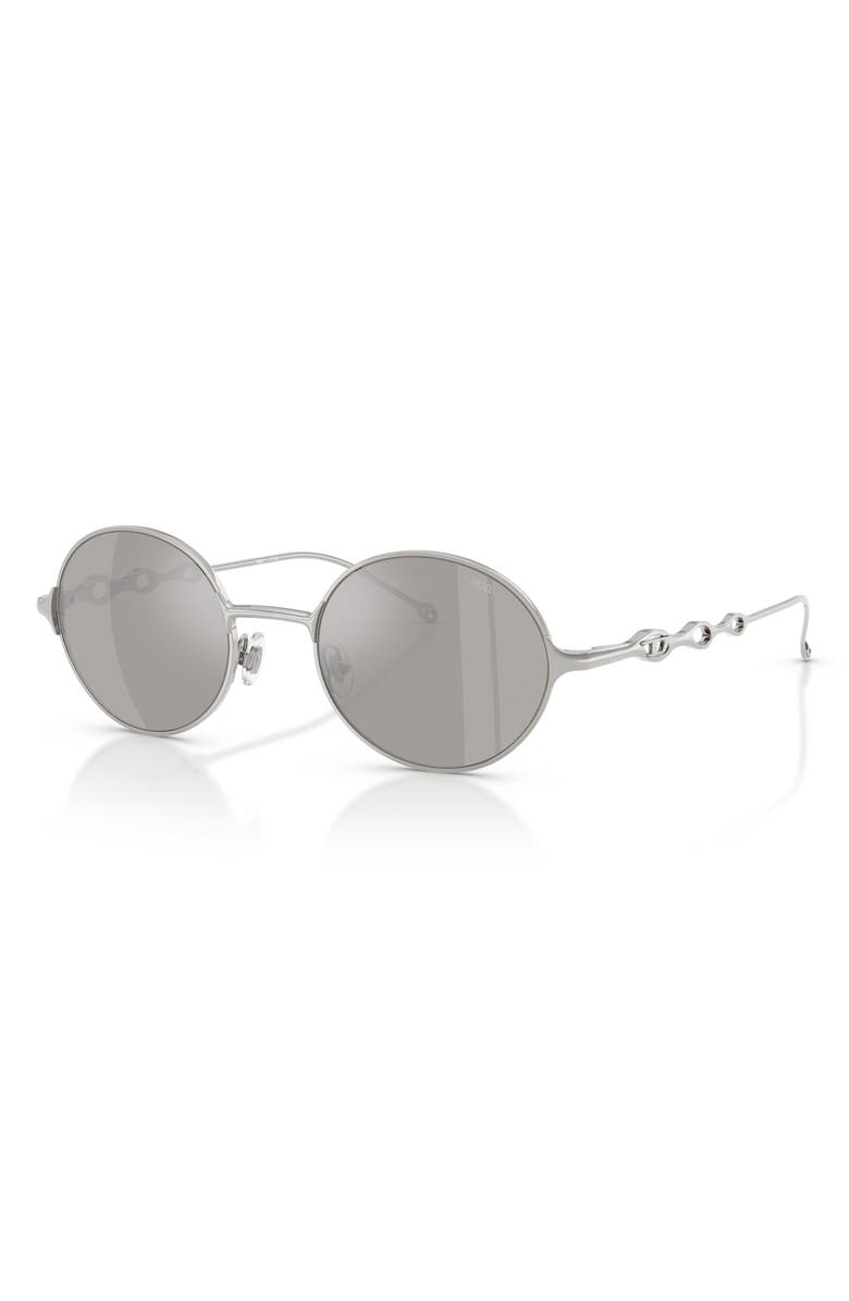 DIESEL<sup>®</sup> 49mm Small Round Sunglasses, Alternate, color, Shiny Silver / Mirror Silver