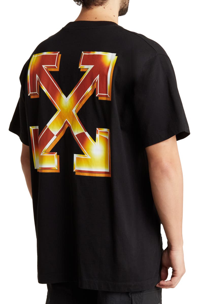 Off-White Cotton Logo Graphic T-Shirt, Alternate, color, 