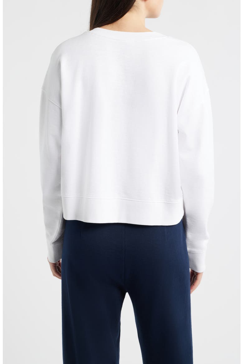 Organic Cotton Crop Sweatshirt, Alternate, color, WHITE