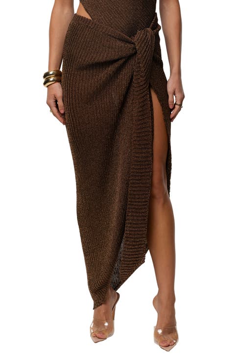 Hazel Metallic Knit Maxi Skirt