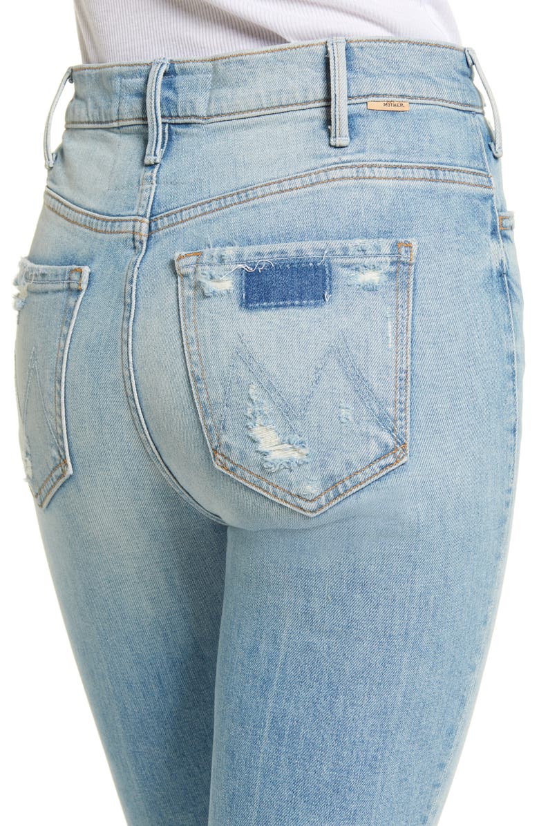 MOTHER The Hustler High Waist Fray Ankle Flare Jeans, Alternate, color, Ropes End