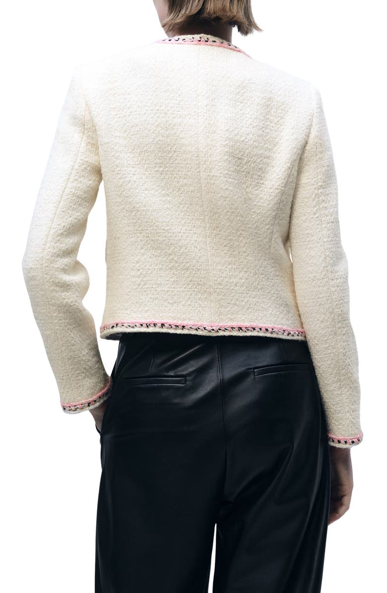 MANGO Whipstitch Tweed Jacket, Alternate, color, 