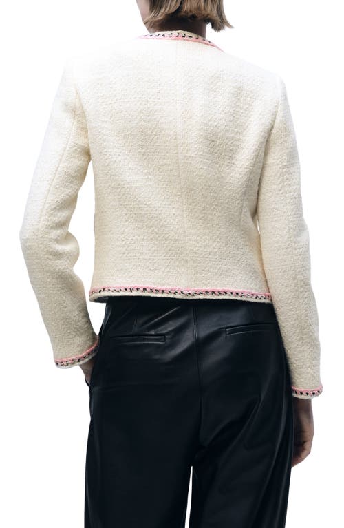 Mango Whipstitch Tweed Jacket