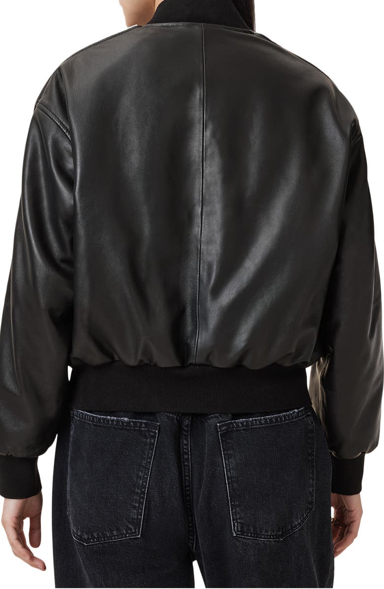 AllSaints Zenith Leather Bomber Jacket, Alternate, color, 