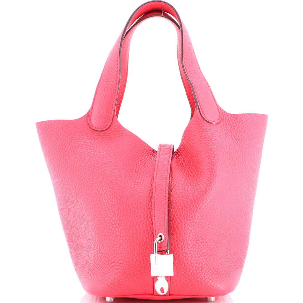 Pre-owned Hermes Hermes Picotin Lock Bag Clemence Pm In Pink