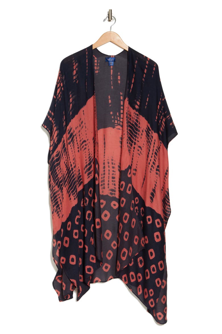 Print Ruana, Alternate, color, RED