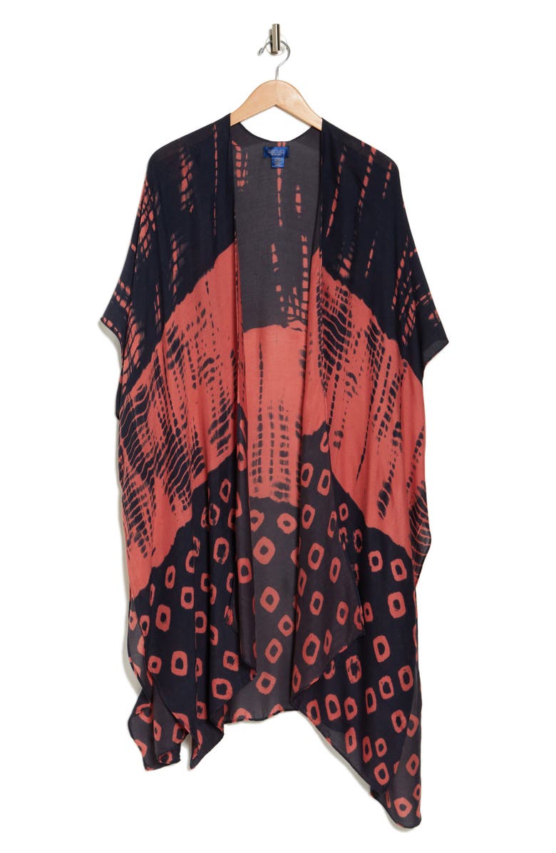 Rachel Roy Print Ruana, Alternate, color, Red