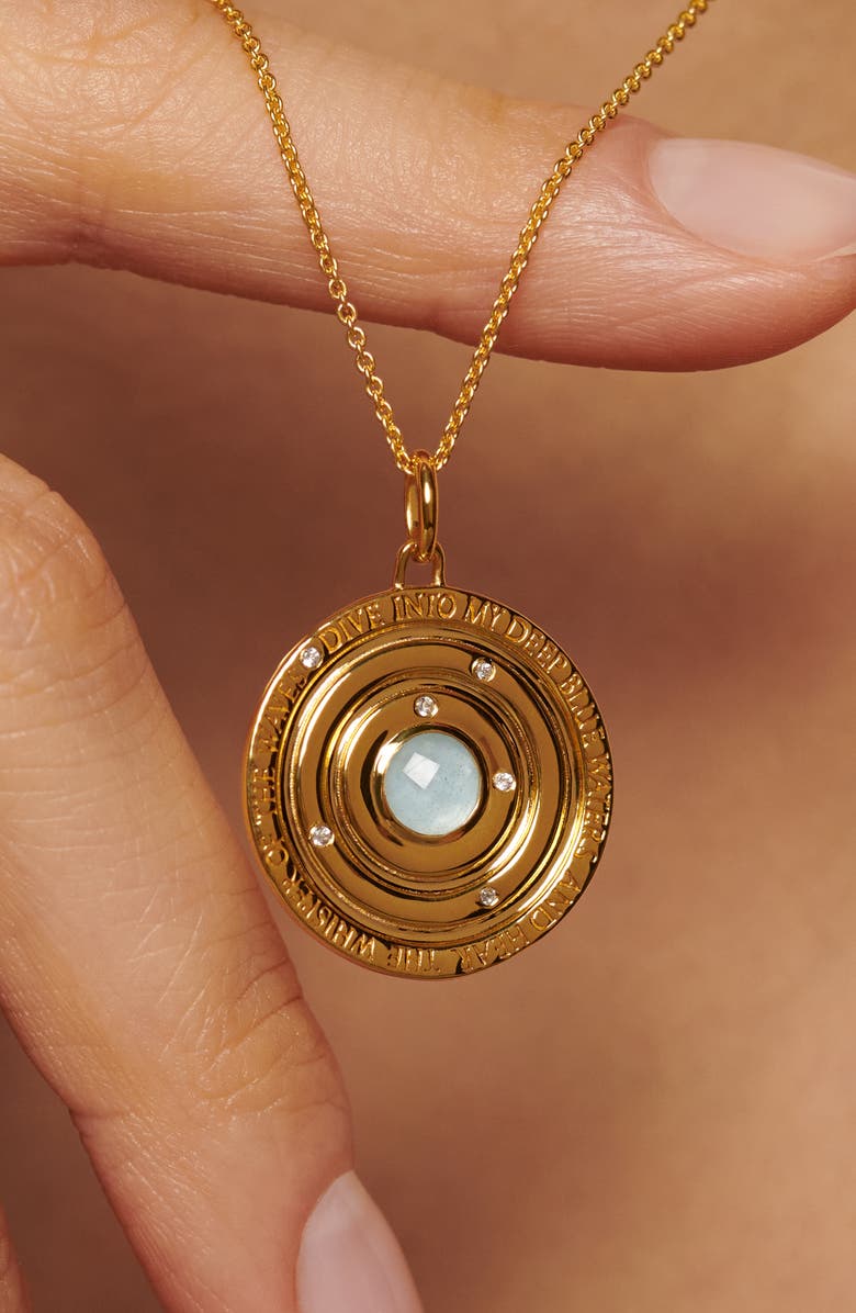 Monica Vinader Ocean Pendant Charm, Alternate, color, 18K Gold Vermeil