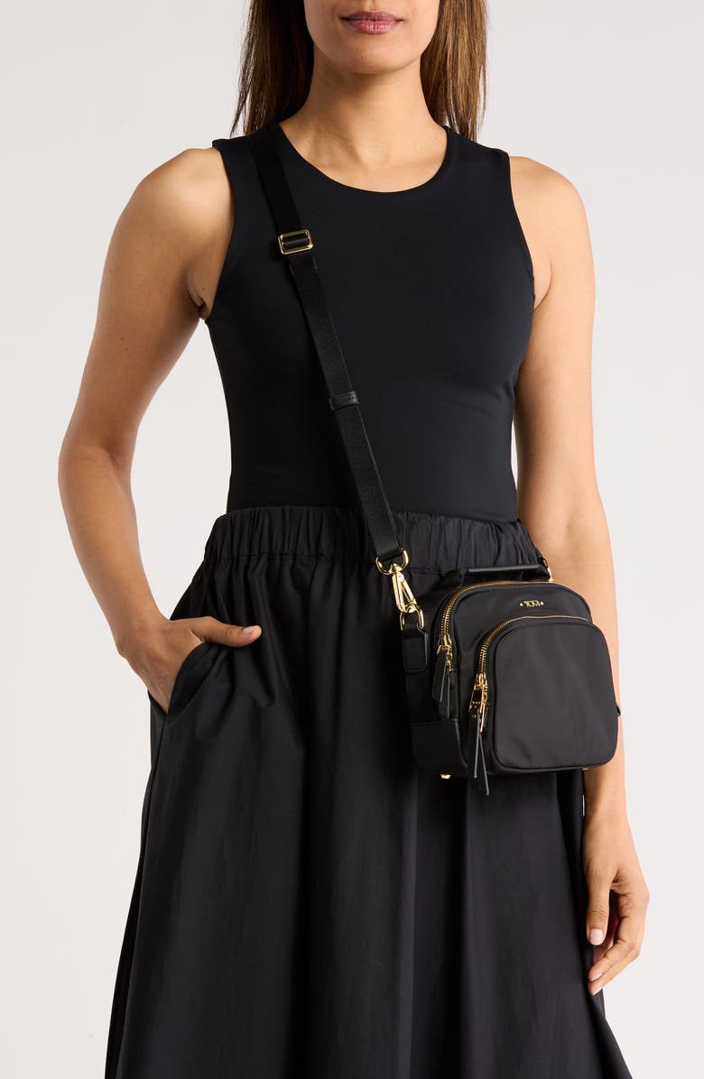 TUMI Tamy Crossbody Bag, Alternate, color, Black/ Gold