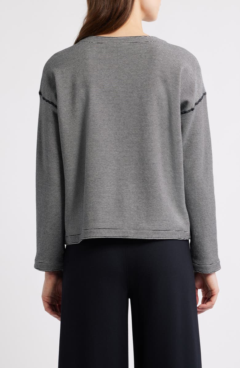 Eileen Fisher Reversible Organic Cotton Top, Alternate, color, Black/ Ivory