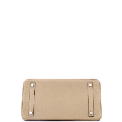 Pre-owned Hermes Hermes Birkin Handbag Light Clemence With Palladium Hardware 30 In Nude