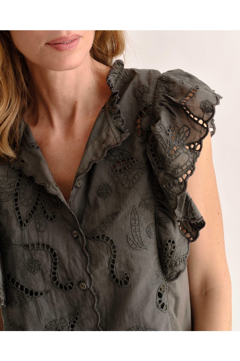 Ashe Eyelet Top, Alternate, color, Moss