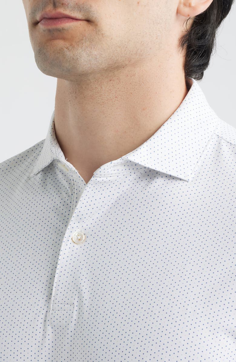 Peter Millar Fermata Microdot Performance Jersey Golf Polo, Alternate, color, White