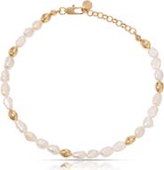 Ettika Beaded Freshwater Pearl Anklet