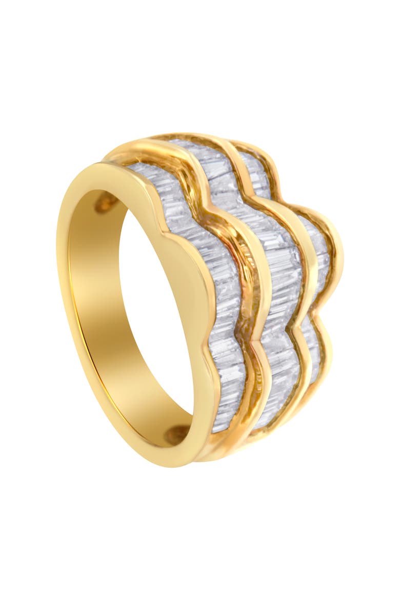 14KT Yellow Gold 1 1/4 cttw Diamond Multi-Row Band Ring, Alternate, color, Yellow