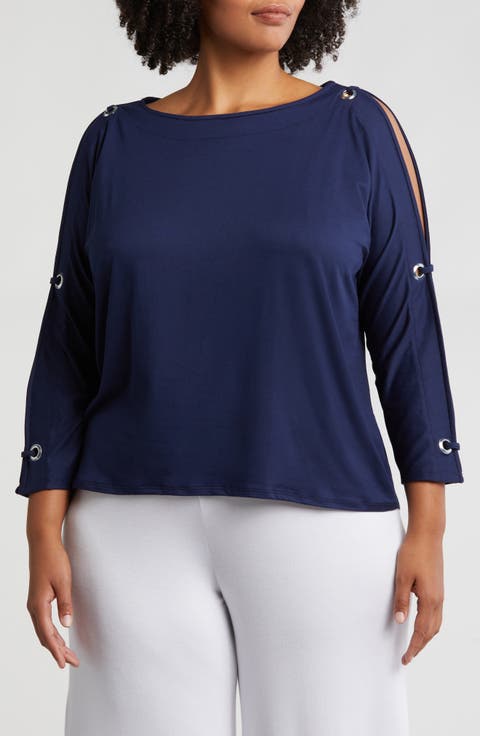 売れ筋商品|||ベルディーニ カットソー トップス レディース Black Label Plus Size Embellished Cold Shoulder Top Black Belldini Plus Size Tops in Plus Size Tops - Walmart.com