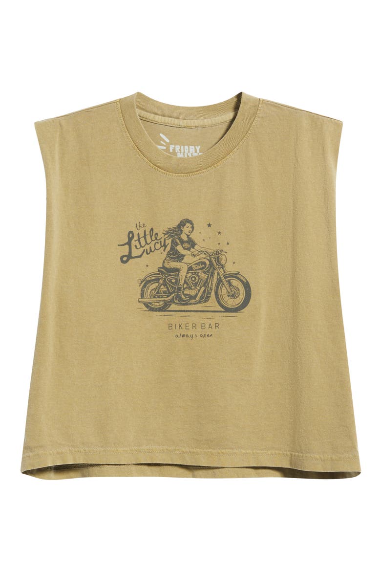 Little Lucy Biker Bar Muscle Tank, Alternate, color, FADED ARMY