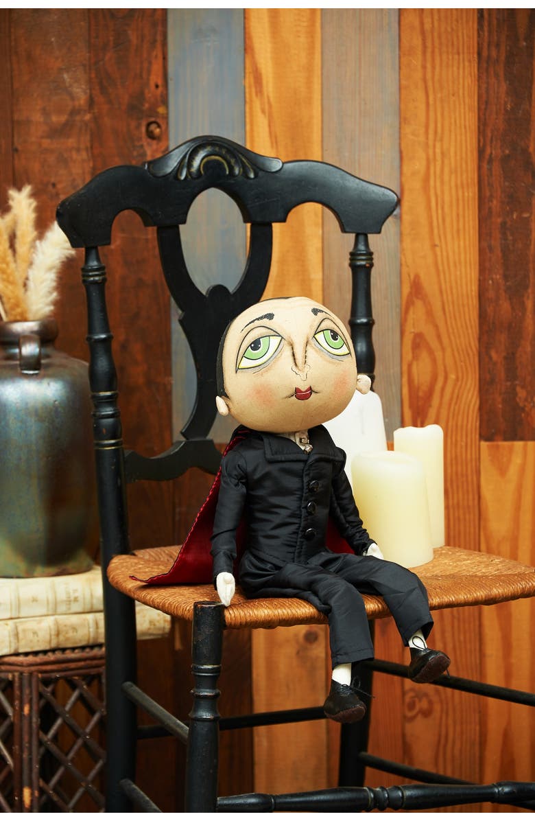 Gallerie II Norbert Vampire Joe Spencer Gathered Traditions Halloween Art Doll Figure, Alternate, color, Black