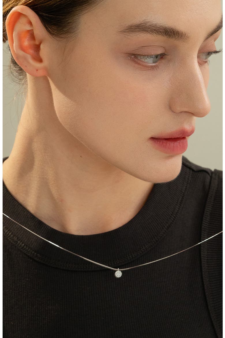 Sterling Silver 18k Gold Plated Blake Circle Necklace Minimal Dainty, Alternate, color, Silver